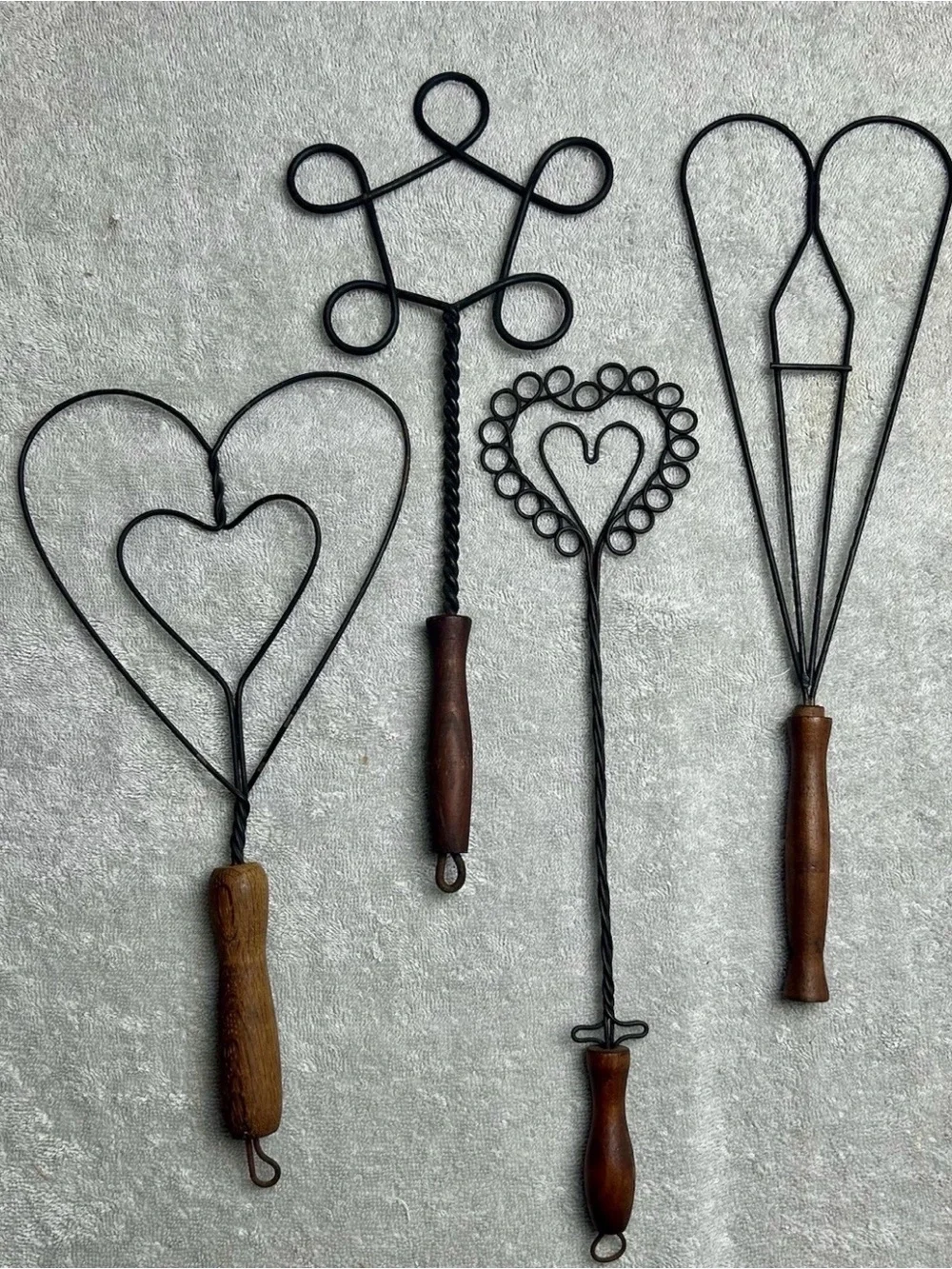 Rug Beaters Farmhouse Rustic Iron Set Of Four